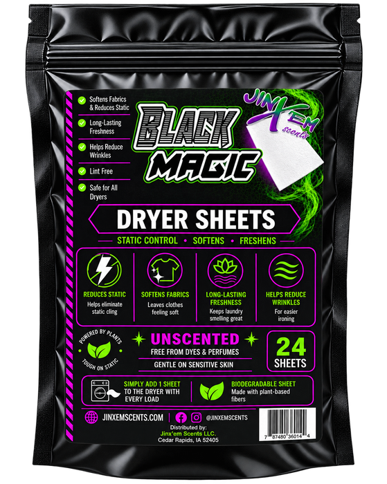 Black Magic Unscented Dryer Sheets