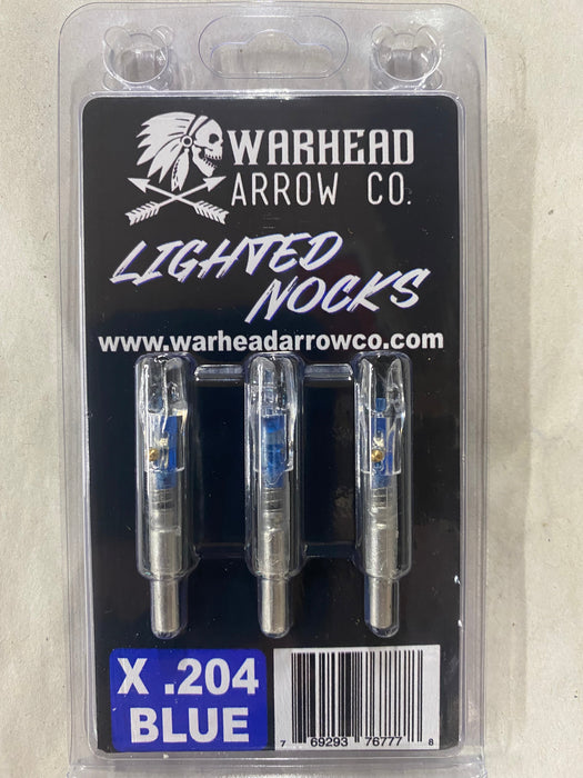 Warhead Arrow Co .204 Lighted X Nocks Blue 3pk